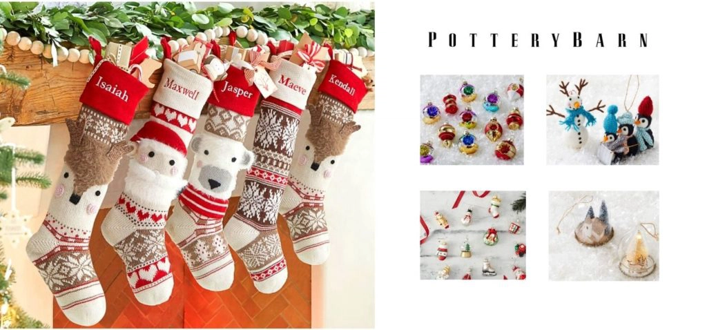 Decorate for the holidays with ornaments and stockings from Pottery Barn at Town & Country Village