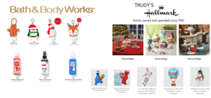 Shop at Bath & Body Works and Trudy's Hallmark for Christmas Gifts