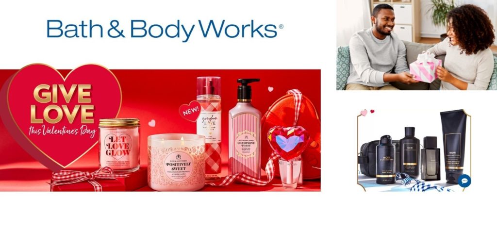 Bath and Body Works in Town and Country Village has Candles, Bubble Bath and Lotions for Valentine's Day Gifts