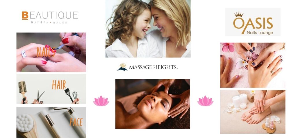 Town And Country Village in Houston has Massage Heights, Beautique Day Spa & Salon and Oasis Nails Salon