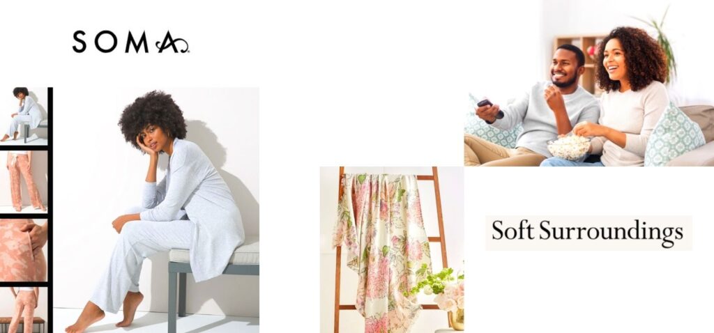 SOMA & Soft Surroundings have lounge wear that's cozy and comfortable for chilling at home