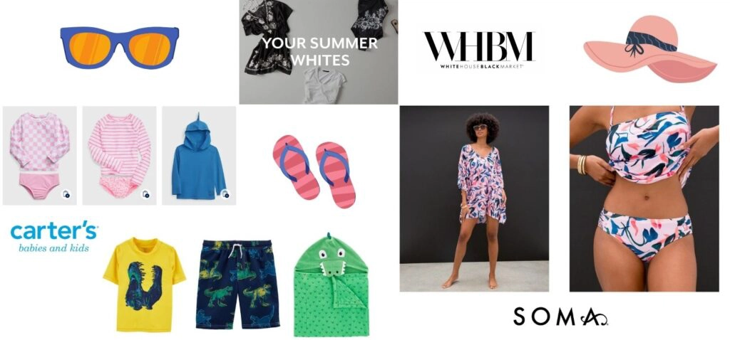 Shop for Bathing Suits, Shorts and Tops at White House Black Market, SOMA and Carter's Kids at Town & Country Village in Houston Texas
