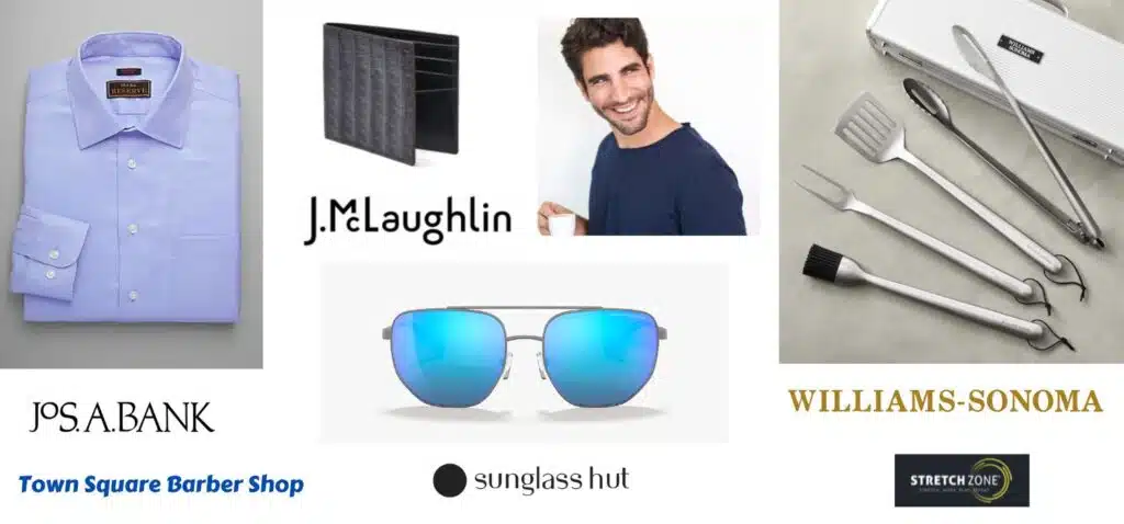 Featuring great gifts for him on Valentines Day from J. McLaughlin, Jos. A. Bank, Sunglass Hut, Williams Sonoma.