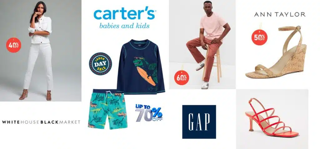 Shop Labor Day Sales at Carters for Kids, Gap, White House Black Market & Ann Taylor