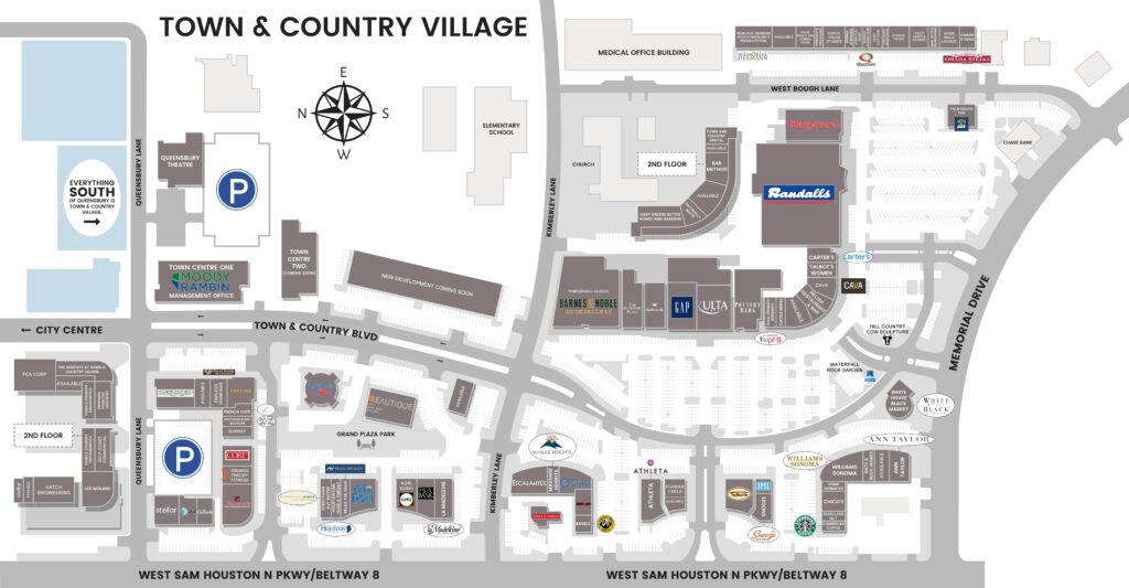 Map of Town & Country Village in Houston, Texas